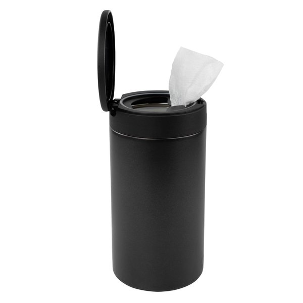 Spectrum Decorative Disinfecting Wipes Container (Black) - Refillable Dispenser for Bathroom, Kitchen, Classroom, Countertop, & Home Storage/Stainless Steel & Rust-Resistant