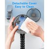 SWEETFULL Portable Stroller Fan, LED Display 6000mAh Battery Operated Mini Clip Fan, 4 Speed Rechargeable Small Personal Fan Handheld Desk Cooling Fan for Car Seat Crib Treadmill Travel(Black)