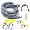 HLMOptimo 10 Feet Universal Washing Machine Drain Hose Flexible Dishwasher Drain Hose Extension Kits Corrugated Washer Hose w/ 1 Adapter 4 Hose Clamps 1 U-Bend Hose Holder (10 feet)