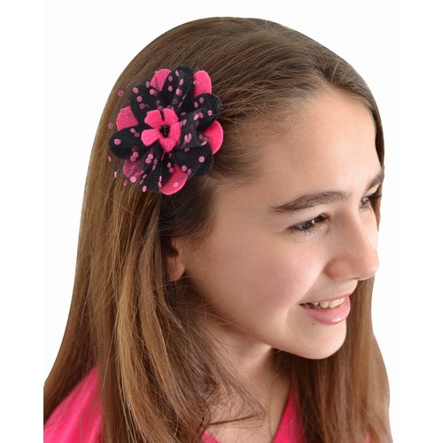Adele Felt Flower Hair Clip (Hot Pink & Light Pink)