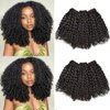 Pixie Cut Curly Human Hair Bundles - Curly 100% Human Hair Weave 4 Bundles(24 22 20 18 inches) Pixie Cut Curly Brazilian Pixie Curly Cut Virgin Human Hair Extensions Natural Color