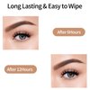 Magic Eyebrow Pencil 4 Tipped Precise Brow Pen Upgraded 3D Waterproof Microblading Eyebrow Pencil Contouring Pen Natural Fine Stroke Microblading Eyebrow Pencil (Dark Brown)