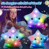 Cuteoy 13“ Musical Blue Star Plush Pillow Glowing Twinkle Night Light Stuffed Animal LED Toys Adjustable Volume Birthday for Girls Boys