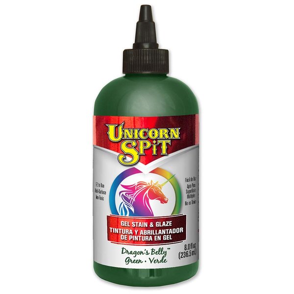 Unicorn SPiT 5771007 Gel Stain and Glaze, Dragon's Belly 8.0 Bottle, 8 Fl Oz (Pack of 1), Green