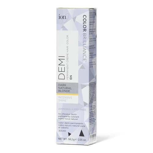 Ion Intensive Shine 6N Dark Natural Blonde Demi Permanent Creme Hair Color 6N Dark Natural Blonde