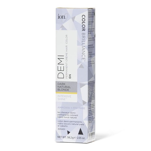 Ion Intensive Shine 6N Dark Natural Blonde Demi Permanent Creme Hair Color 6N Dark Natural Blonde