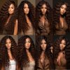 Chocolate Deep Wave Bundles Human Hair #4 Loose Brown Deep Curly Bundles Human Hair Dark Brown Bundles Double Weft Brazilian Human Hair Extensions for Black Women 10 12 14 inch 3 Bundles