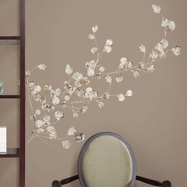 RoomMates RMK1677GM Silver Dollar Branch Peel and Stick Giant Wall Decal