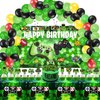 KimaruLZ Video Game Birthday Party Decorations - 108Pcs Green Gamer Gaming Party Supplies For Boys Birthday Party - Birthday Backdrop, Table Cover, Hanging Swirls, Cupcake Topper, Cake Topper, Balloon