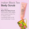 Delhicious Black Tea Body Scrub Exfoliator for Very Dry Skin - Super Soft-Tea - Hydrating Moisturizer & Exfoliating Scrub in One - Natural, Vegan, Ayurveda - 140ml