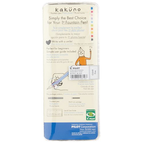 PILOT Kakuno Fountain Pen, Clear Barrel, Fine Nib (10819)