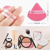 CUPID CARE 6 Pcs Powder Puff with 2 Travel Cases, Setting Powder Puffs for Face Powder and Foundation, Velour Makeup Puff for Loose Powder Body Powder, Skin-Friendly, Beauty Makeup Tools-White/Red