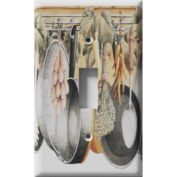 SnazzySwitch Hanging Cookware Decorative Light Switch Cover - Single Toggle Wall Plate