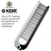 Kent KFM4 Anti-Static Hair Brush for Men - Folding Mini Hairbrush for Frizz-Free Styling and Daily Grooming, Made in England