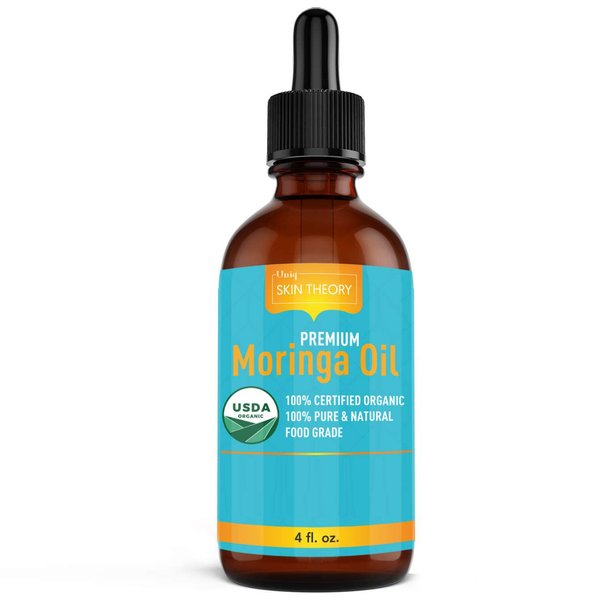 Moringa Oil 4oz USDA Organic Food Grade, 100% Pure & Natural Cold Pressed Moringa Oleifera Seed Oil, Rejuvenate Your Skin & Hair, Combat Acne and Dark Spots, Massage Oil