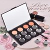 Allwon Empty Magnetic Eyeshadow Makeup Palette with Mirror and 12Pcs 26mm Round Metal Pans
