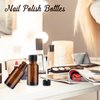 Mirrline 15 Pcs 30ml/1oz Nail Polish Bottles Empty Amber Glass Nail Art Bottles Refillable Nail Oil Containers with Brush Cap for DIY Nail Art Cosmetic Samples