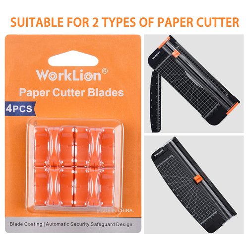 WORKLION Replacement Blade for Paper Cutter with Automatic Security Safeguard, Paper Trimmer Blades Refill(4 Pack)