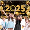 Happy New Year Backdrop New Year Party Banner Decorations Gold Balloons Happy New Year's Eve Banner Happy New Years Party Supplies 70.8 x 43.3 Inch