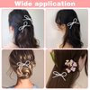 2Pcs Bow Hair Clips, Rhinestone Hair Clips Silver Glitter Crystal Bows Clips for Women, Hair Bow Clips Rhinestones Sparkle Bow Hair Clips Women Mother's Day Gift Suitable for Girls' Date Parties