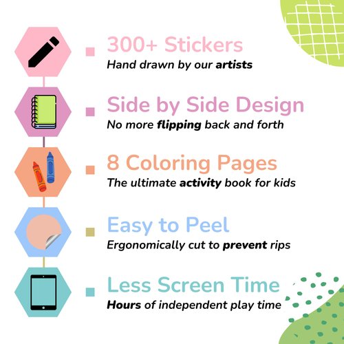 Cupkin Pirate Sticker Book Activity for Kids, Toddler Airplane Travel Essentials, 300+ Pirate Stickers for Kids + 8 Scenes + 8 Coloring Book Pages, Gift for Boys and Girls, Small Sticker Book