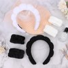 ACO-UINT 6Pcs Spa Headbands and Wrist Washbands Set, Skincare Headbands Makeup Headband Sponge Face Wash Headband, Terry Cloth Headbands Puffy Hair Band for Washing Face