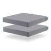 Square Playard/Playpen Fitted Sheets, Perfect for New Room2 / TotBloc Portable Playard, 2 Pack, Ultra Soft Microfiber, Fitted Playpen Sheet, Grey.