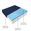 FoamRush 2" x 10" x 10" Gel Memory Foam Seat Cushion with Water Resistant Indoor/Outdoor Canvas Cream Cover with Zip, Upholstery Foam Cushion, Couch Cushion Replacement, Chair Cushion, Plush Support