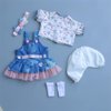 Reborn Baby Dolls Clothes Denim Skirt 5pcs Set for 17-23 Inch Newborn Baby Doll Girl&Boy Baby Doll Clothing Sets Outfit Accessories