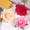 3Pcs Rose Hair Clip Flower Hairpin for Woman Girl, Hawaiian Fabric Rose Brooch Floral Clips Headpieces for Wedding Summer Beach Party