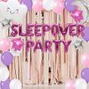 Sleepover Party Supplies for Girls, Rose Red Sleepover Party Balloon Banner Moon Cloud Star Foil Balloons Pink Purple Balloons for Girls Night Slumber Birthday Party Pajamas Spa Party Decorations