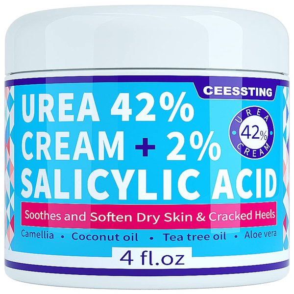 ENVISHA Urea Cream 42 Percent for Feet - 42% Urea Foot Cream with 2% Salicylic Acid & Hyaluronic Acid - For Feet, Hands, Heels, Elbows, Nails & Knees - 4 oz