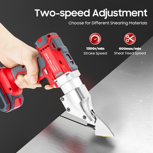 INPAITOO 21V Heavy Duty Electric Metal Shear, 600W,1300r/min Speed Swivel Head Electric Metal Cutter Shear, Heavy Duty Metal Power Cutting Tool, Cordless Tin Snips Cutter Scissor for Stainless Steel