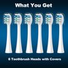 FitMount 6 Pack Toothbrush Replacement Heads Compatible with WaterPik Sonic Fusion 2.0, FitMount Flossing Brush Head Fit for Water-Pic SF-01 SF-02 and 2.0 SF-03 SF-04