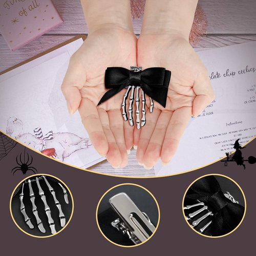 Halloween Skeleton hands Hair Clips Goth Hair Clips Skull Hair Clip Halloween Hair Accessories Halloween Hair Clips For Women Girls (2PCS)