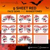 Face Gems, Face Jewels - Self Adhesive- Face Glitter Jewel Tattoo Sticker Festival Gems Rave Party Body MakeUp Rhinestone Gems for Eyes Face Body, face gems for festivals, Halloween (9 PCS RED)