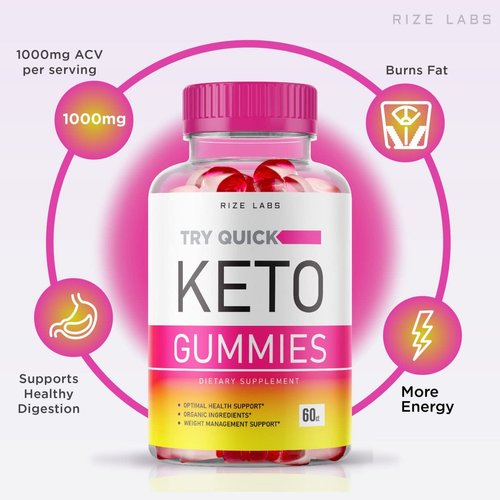 rize labs Try Quick Keto Gummies for Weight Management, Advanced Formula Pastilla Gomitas Organic Ingredients for Health Support - Pack of 3(180 Gummies)