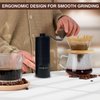 Pop and Party Stainless Steel Manual Coffee Grinder with Adjustable Setting - Lightweight and Easy to Clean - Hand Held Coffee Grinder - Perfect for Home, Office, and Camping - (Black)