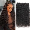 Beauty Queen 16A Human Hair Bundles Water Wave 24 24 24 Inch 100% unprocessed Brazilian Raw Remy Hair Bundles Wet and Wavy Water Curly Bundles Human Hair Extensions Natural Black