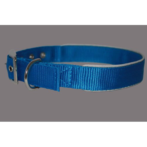 Reflective Dog Collar Double Nylon 3/4" Wide Fits 13.5"-16.5" Neck Poodle, Spaniel, Puppies
