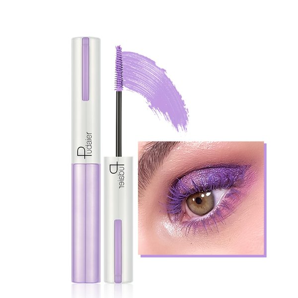Kyannkara Washable Mascara Eye Makeup, Lengthening Mascara Volumizing Mascara Mascara Makeup Purple With Eyebrow comb