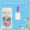 Tyuimhx Colorful Press on Nails Coffin Long Fake Nails Glossy False Nails With Clouds Designs Full Cover Stick on Nails Acrylic Reusable Artificial Nails for Women Glue on Nails 24Pcs