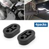 Osilly Car Exhaust Hanger, 4PCS Rubber Insulator Bushing Mount, 2 Holes 0.47 Inch (12mm), Auto Muffler Shock Absorbent Bracket Mount, High-Density Tailpipe Damping Hanger, Universal Fit (Black)