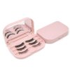 JYHi 3 Tier Eyelash Storage Case Lash Dime Organizer Holder Box with Mirror Makeup Cosmetic Travel Case Empty and Eyelash Tweezer False Lash Container (Pink)