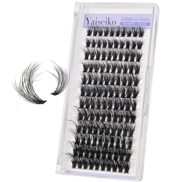 Fluffy Lash Clusters Eyelash Extension 10-18mm Thick Lash Clusters Volume Individual Lashes 100D Wispy D Curl Eyelash Clusters Full Volume DIY Plant Fibres False Eyelashes, by Yaiseiko