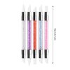 TAORANJU Nail Art Acrylic Pen Brushes, 5 Pcs Rhinestone Nail Art Brushes Dual Tipped Silicone Nail Art Sculpture Pens Nail Polish Brushes for 3D Effect Shaping Drawing Dotting Tools