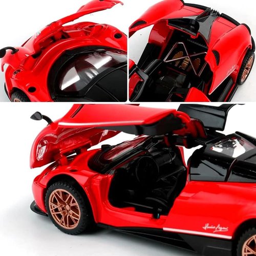 JaBuBeaGup 1/32 Zinc Alloy Simulation Casting Toy Car Model Children's Dream Toys Super Sports Car Toys with Cool Lighting and Dynamic Music Perfect Birthday and New Year Gifts for Boys Girls - Red