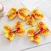 4PCS Softball Hair Bow Clips for Girls Women 4 Inch Yellow Ribbon Cheer Hair Accessories Party Gift