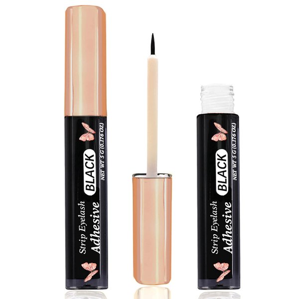 Clear Eyelash Glue Strong Hold Lash Glue Eyelash Adhesive Latex-Free Waterproof False Eyelash Glue Safe Suitable for Sensitive Eyes Eyes Lash Adhesive (0.176oz,Clear* 3Pcs)
