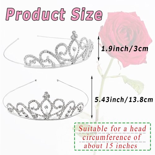6 Pack Crystal Tiara Crown,Rhinestone Princess Crown,Silver Crystal Tiara for Girls,Women,Weddings,Parties,Prom Headdresses